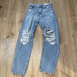 NWT STRIGID American Eagle highest rise baggy straight distressed denim jeans